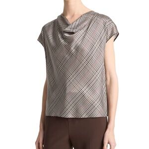Vince Brown Plaid Women's Top